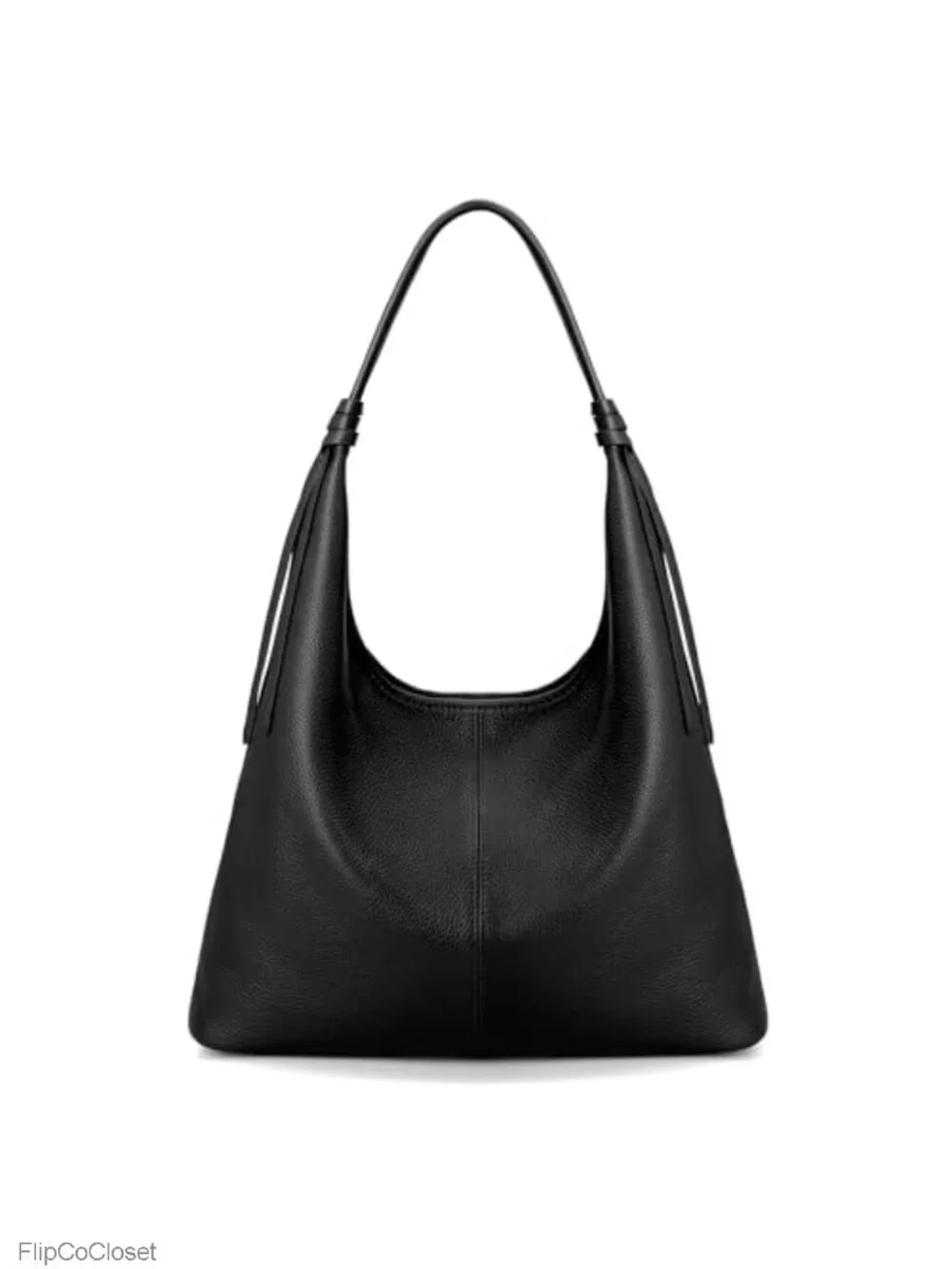 Genuine Leather Slouchy Hobo Bag Tassel Magnetic Closure Lightweight